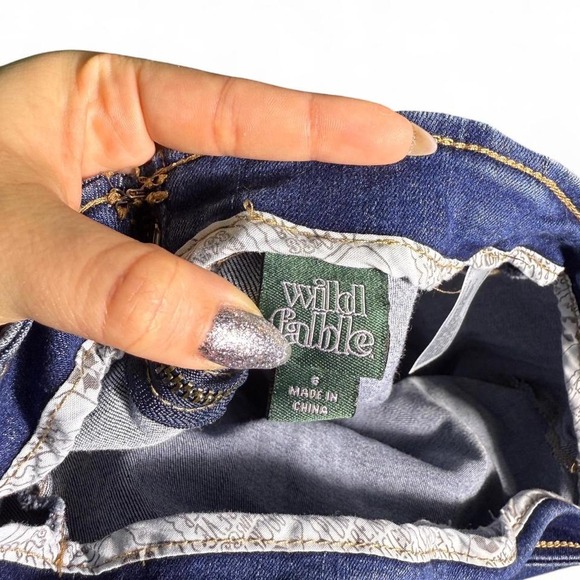 Wild Fable size 6 BLUE denim mini skirt with slit - Picture 6 of 6